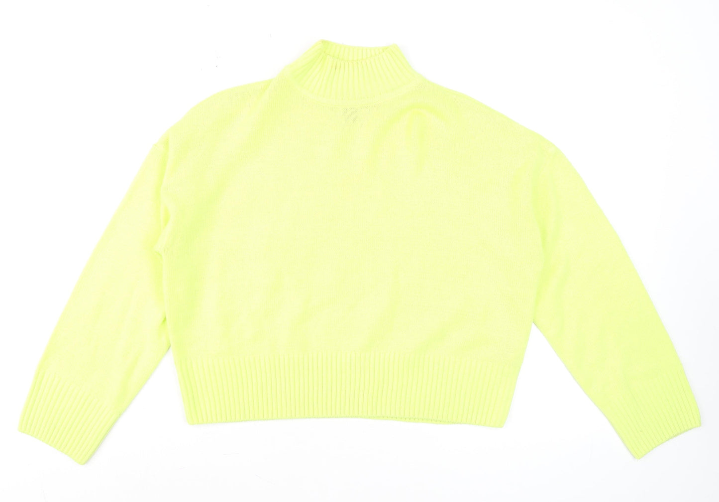 New Look Women Yellow Petite Mock Neck Long Sleeve Jumper Size S