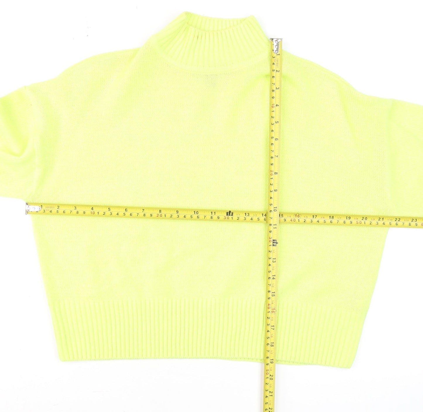 New Look Women Yellow Petite Mock Neck Long Sleeve Jumper Size S