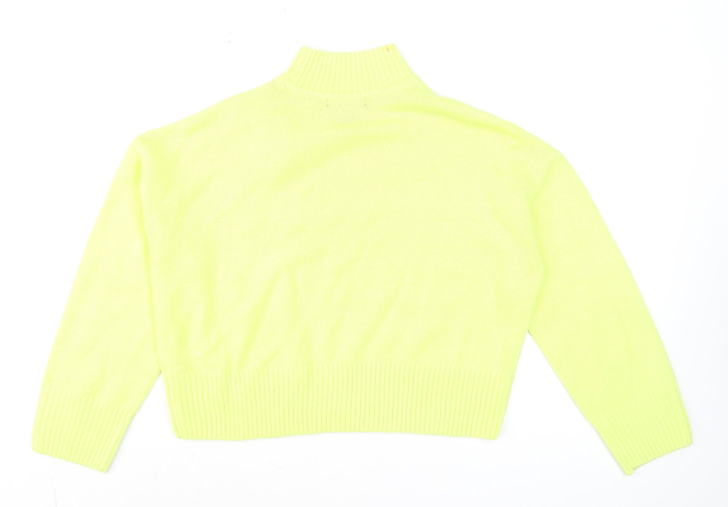 New Look Women Yellow Petite Mock Neck Long Sleeve Jumper Size S