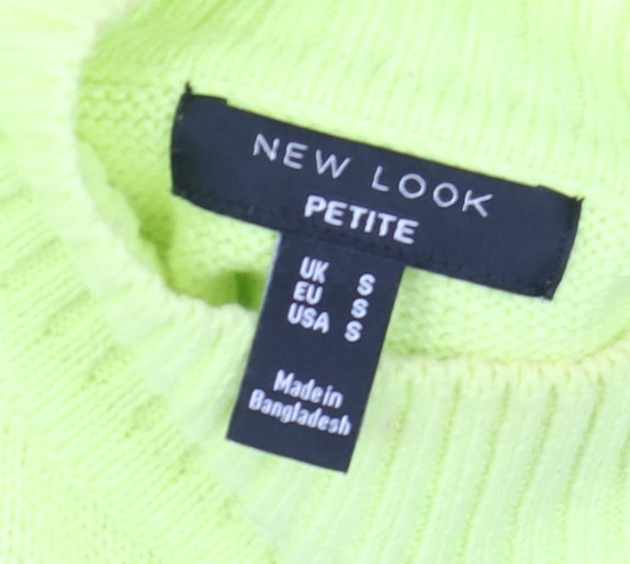 New Look Women Yellow Petite Mock Neck Long Sleeve Jumper Size S