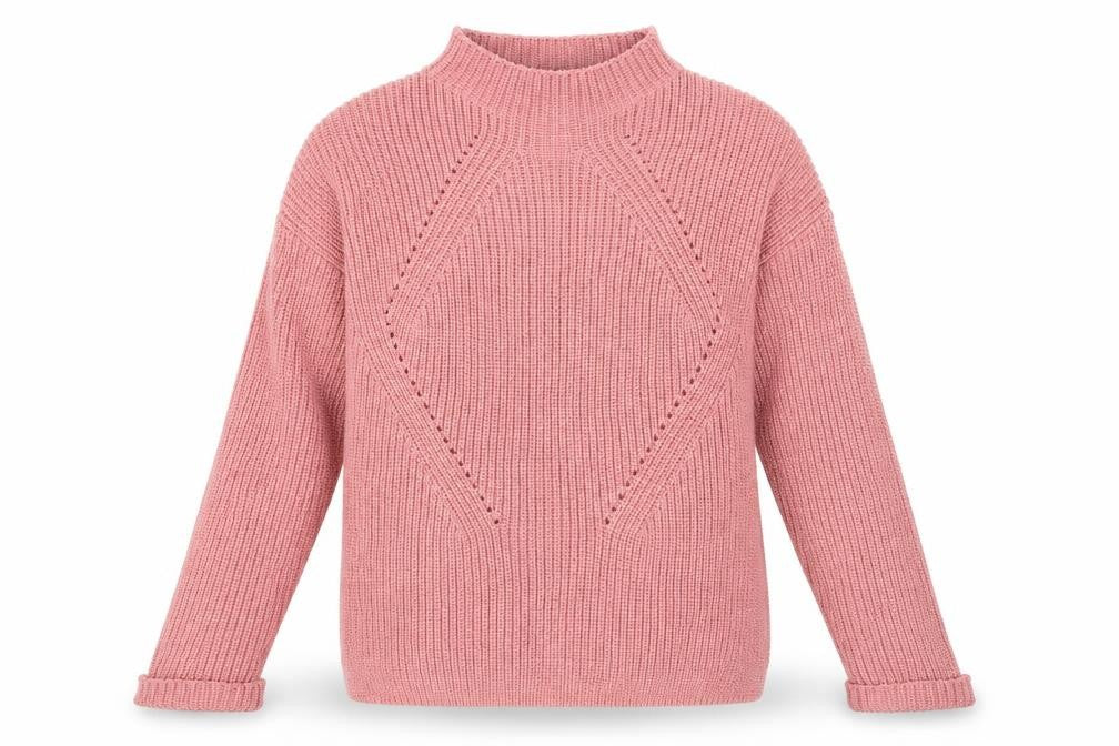 Primark Womens Pink Chunky Knit Mock Neck Jumper Size L