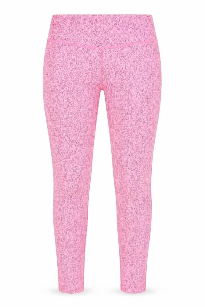 Leigh Tucker Willow Pink Spotted Women's Leggings Size M 25in Waist
