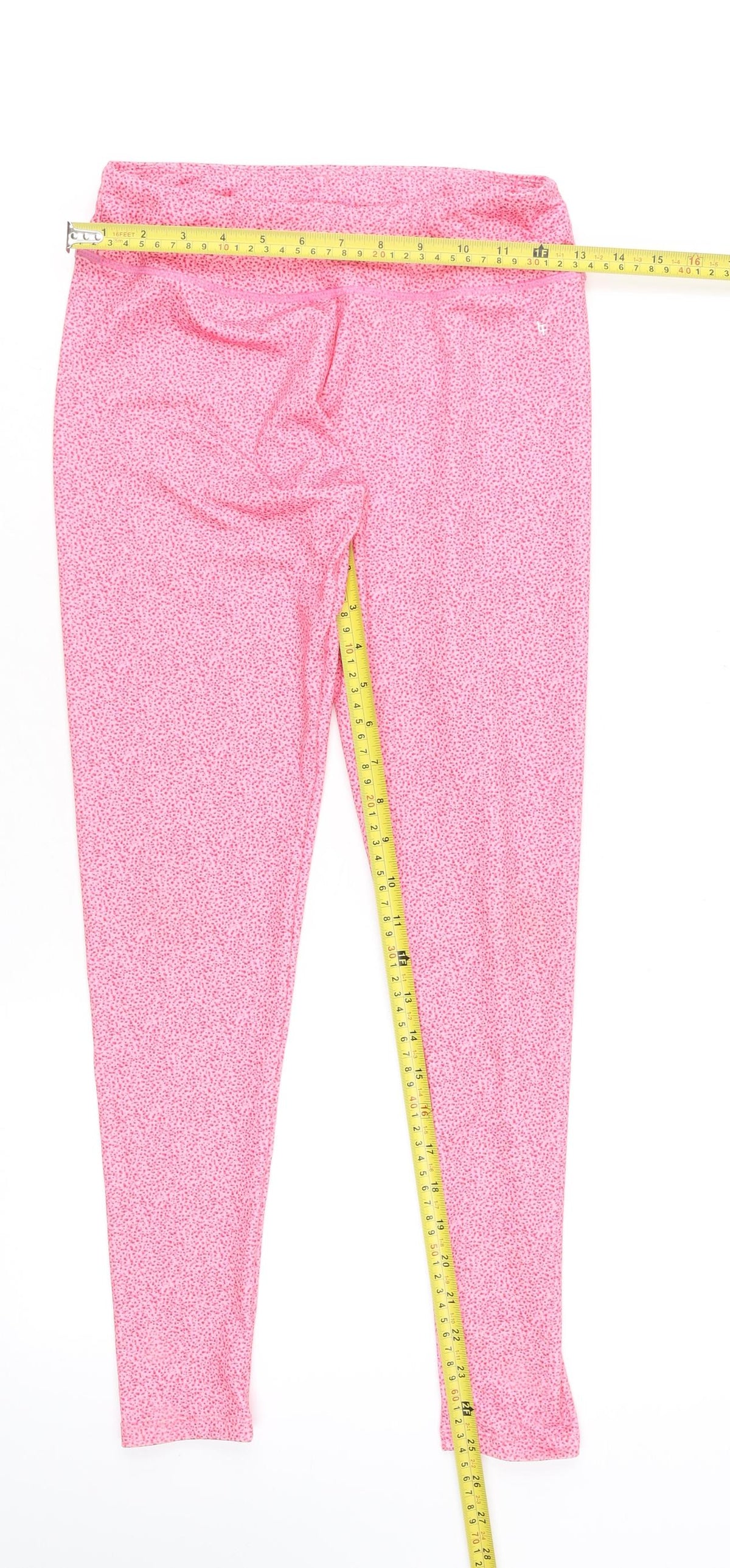 Leigh Tucker Willow Pink Spotted Women's Leggings Size M 25in Waist