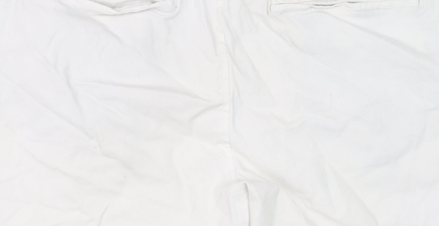 Cedar Wood State Men’s White Chino Shorts W30 Regular Fit Cotton