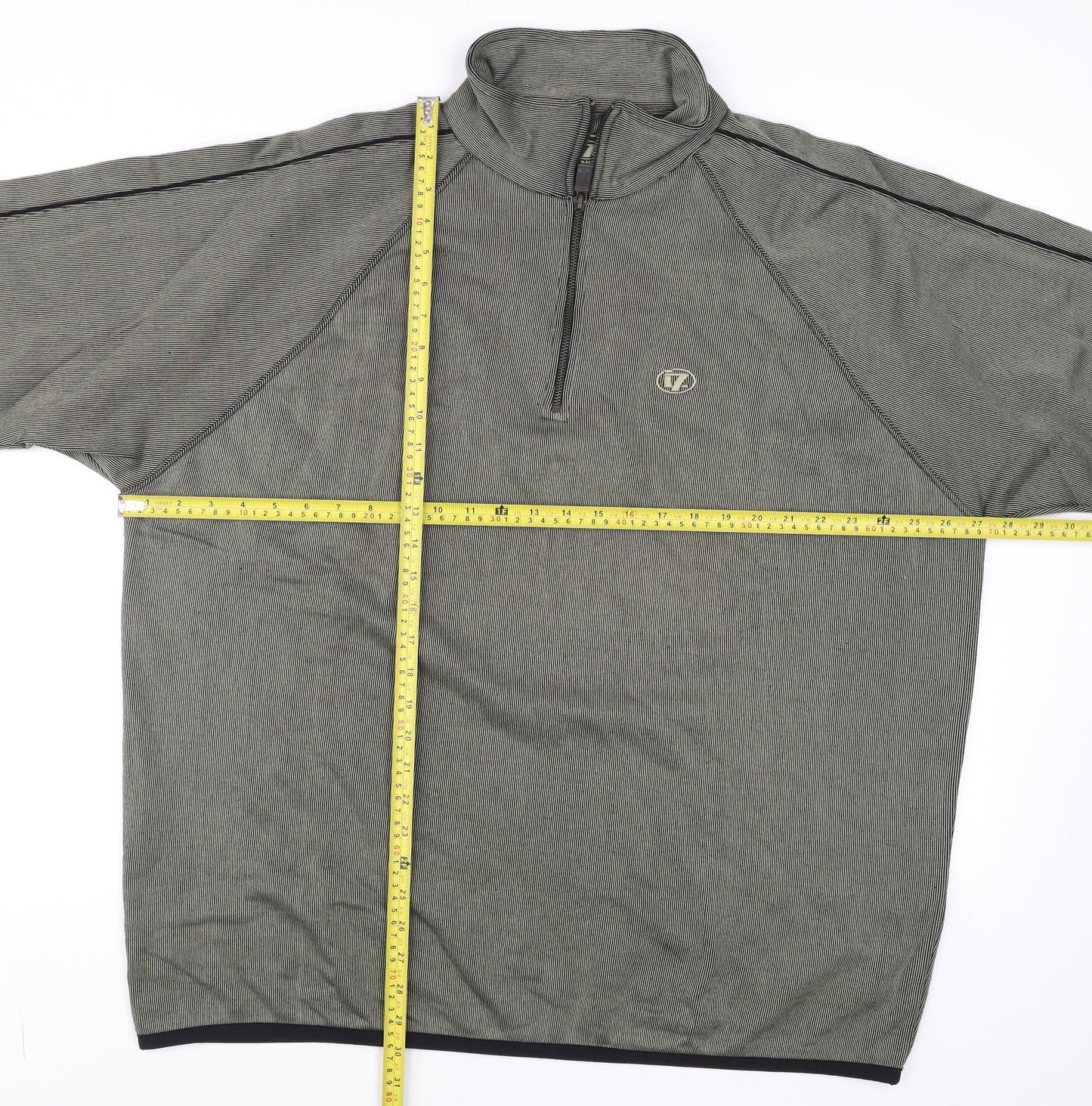 Line 7 Men's Grey 1/2 Zip Long Sleeve Cotton Blend T-Shirt XXL