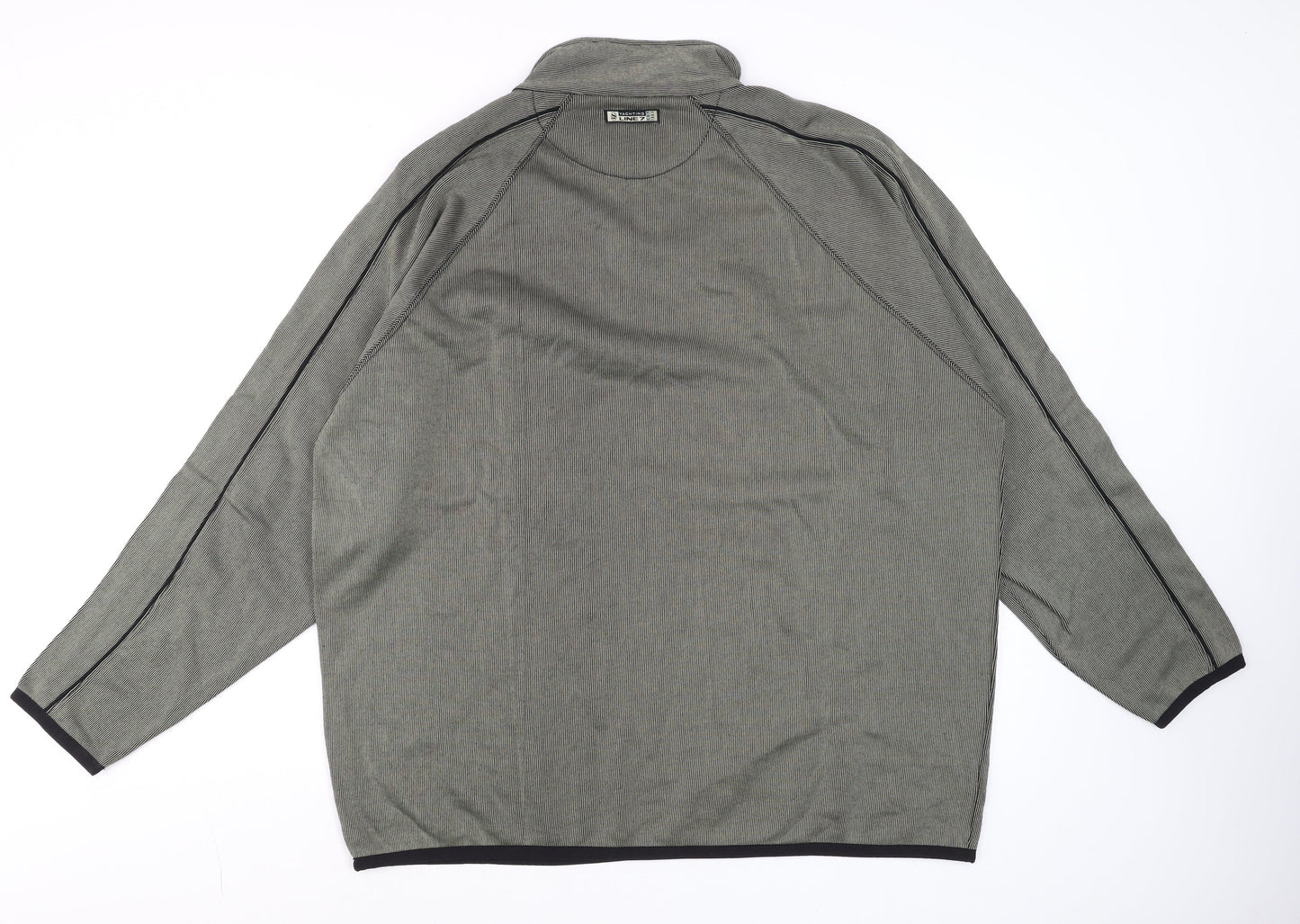 Line 7 Men's Grey 1/2 Zip Long Sleeve Cotton Blend T-Shirt XXL