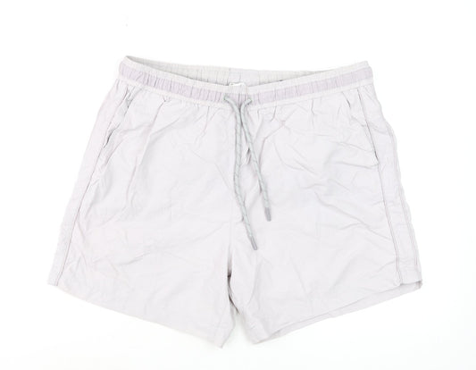 River Island Men’s Beige Swim Shorts L Elastic Waist Quick Dry