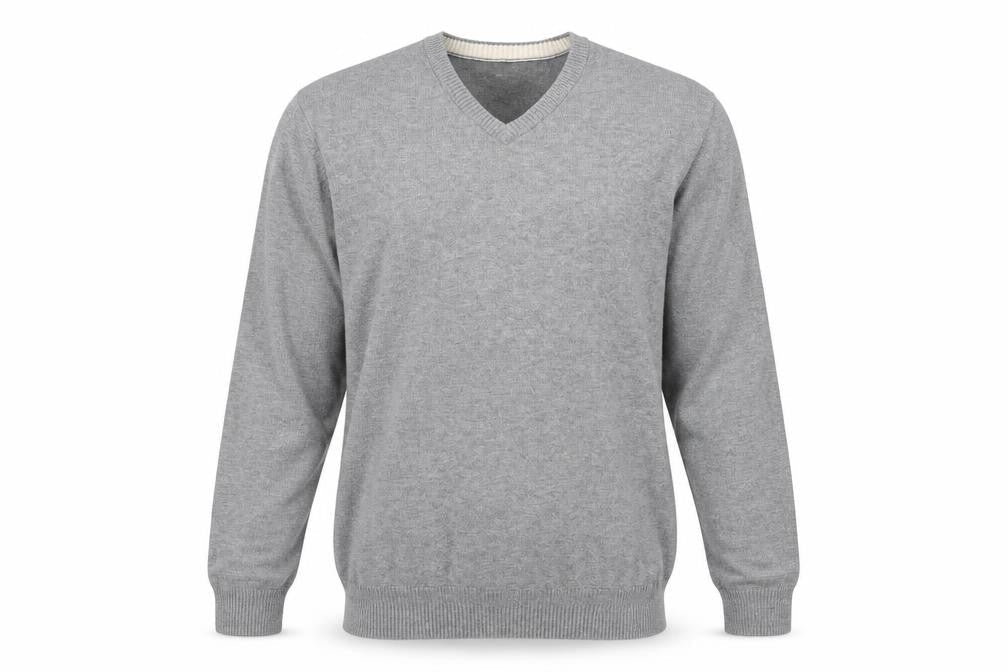 Levi's Men's Grey Slim Fit V-Neck Cotton Jumper Size S