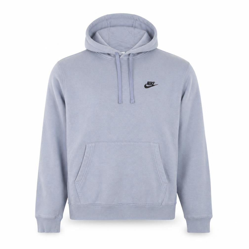 Nike Men Blue Pullover Hoodie S Fleece Logo Drawstring Regular Fit