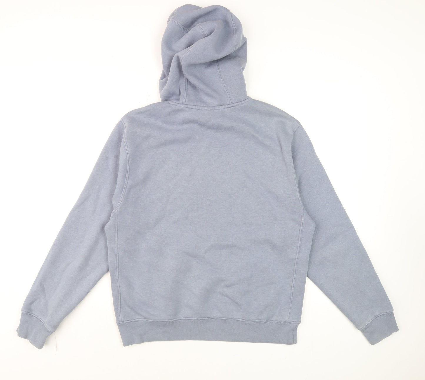 Nike Men Blue Pullover Hoodie S Fleece Logo Drawstring Regular Fit