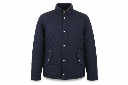 Dunnes Men's Navy Quilted Mid-Length Polyester Jacket M