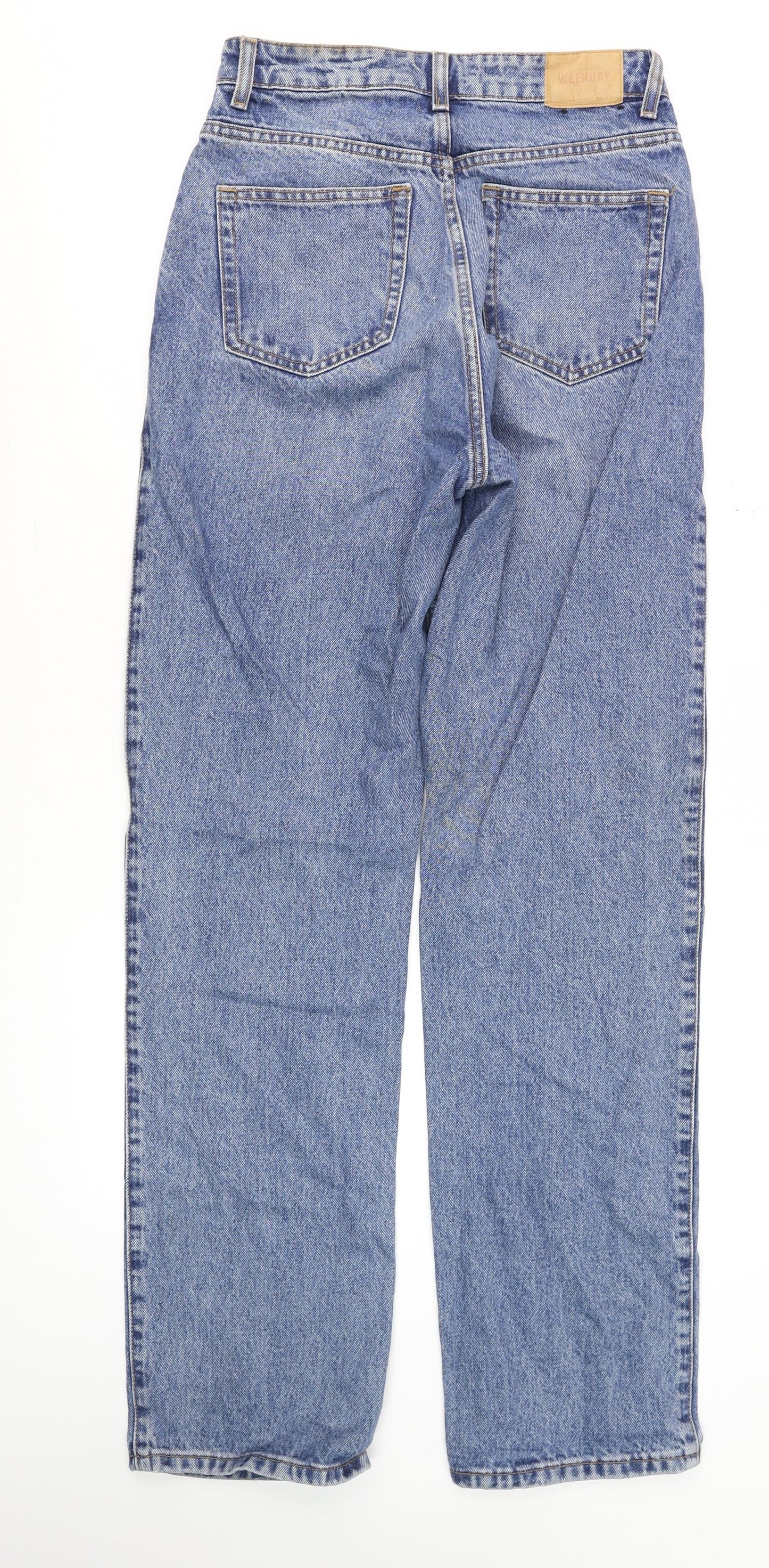 Weekday Men's Blue 26/32 Straight High Rise Denim Jeans