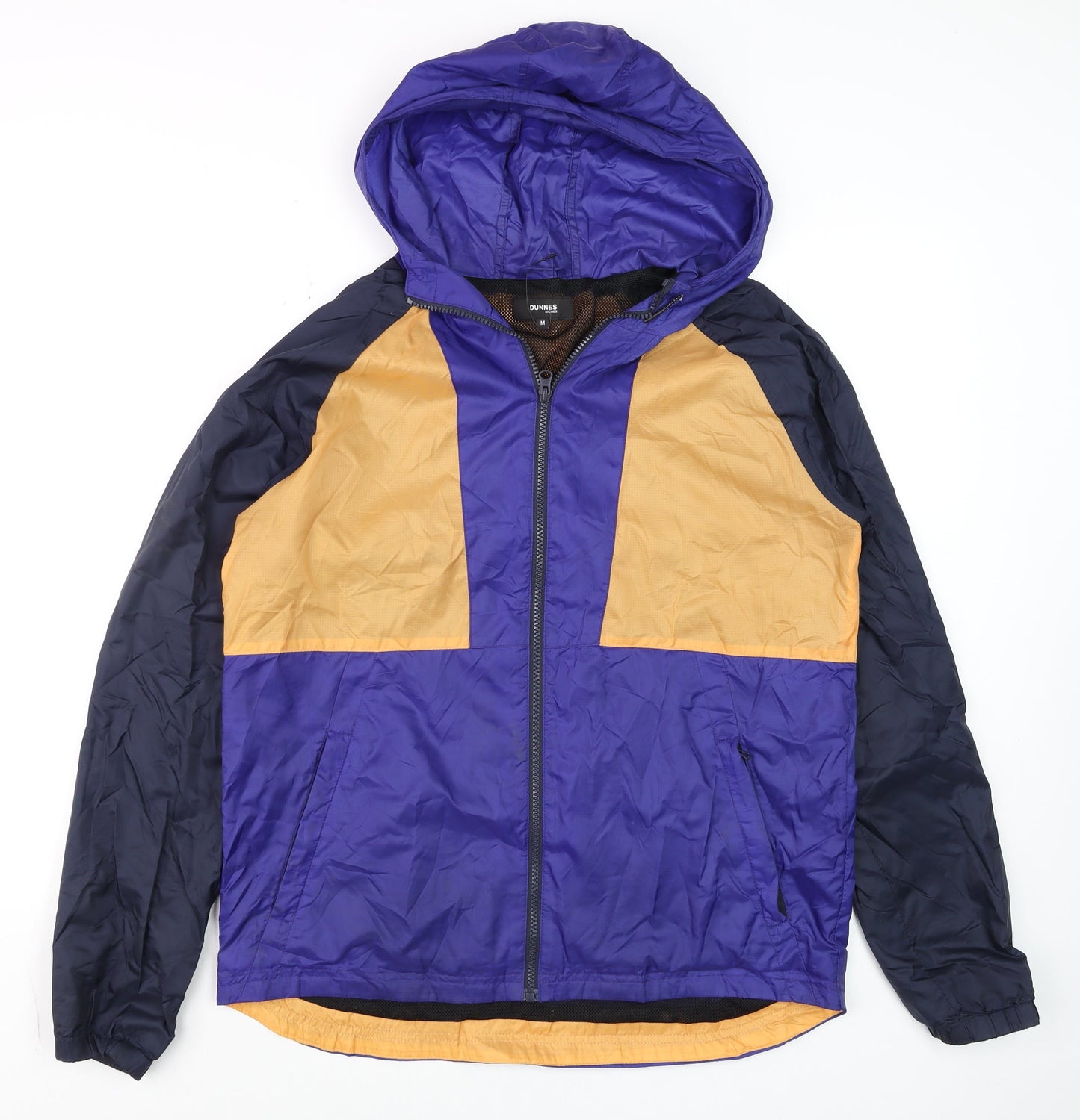 Dunnes Stores Men's Blue Windbreaker Hooded Jacket Size M