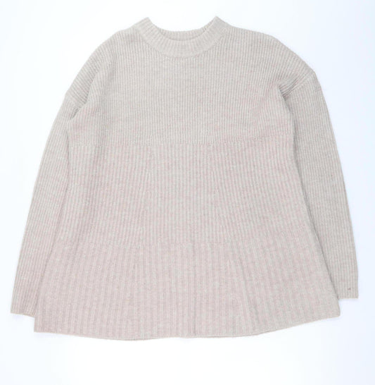 Very Women Beige Size 12 Jumper Dress Long Sleeve Knitwear