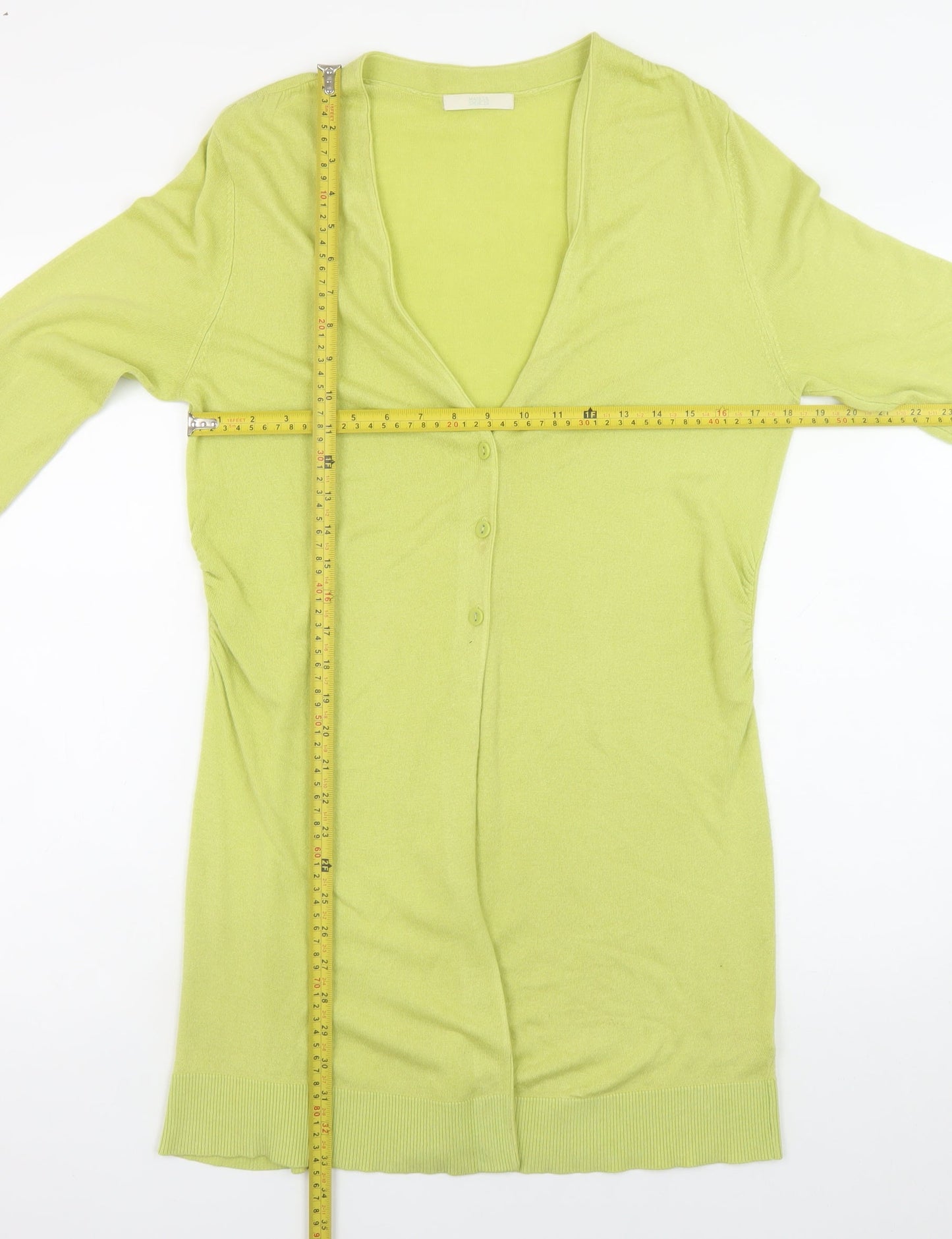 Marks and Spencer Womens Green V-Neck Long Sleeve Cardigan UK 14