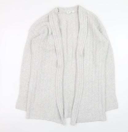 Gap Women's Grey Cable-Knit Open Cardigan XS Wool Alpaca Blend