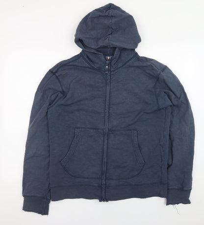 Gap Men's Blue Cotton Full Zip Hooded Jacket Size M