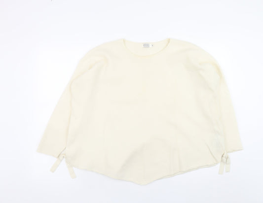 Masai Women Ivory Merino Wool Relaxed Fit Pullover Jumper Size S