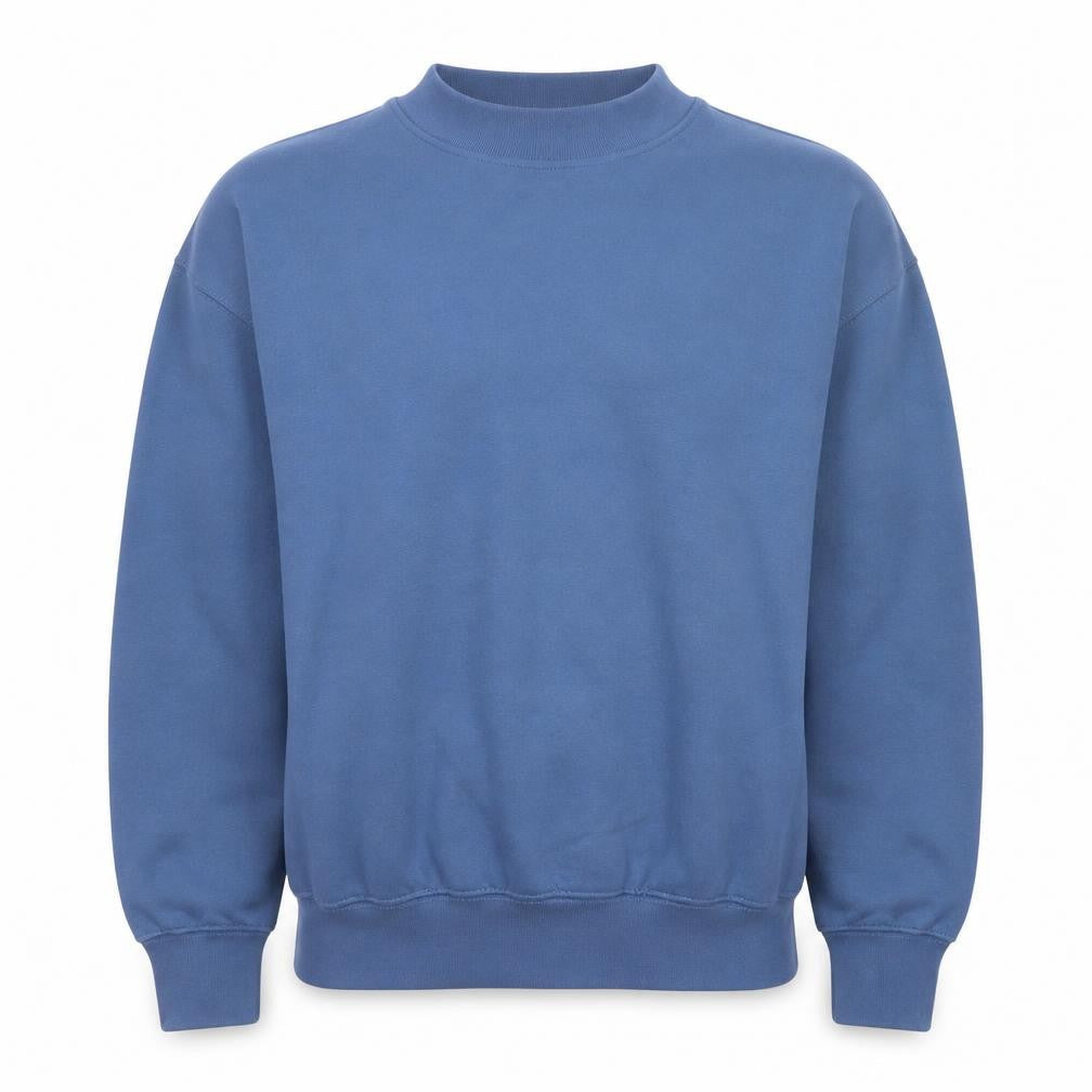 Branded Ltd Men's Blue Pullover Sweatshirt Size S Crew Neck Fleece Cotton Blend