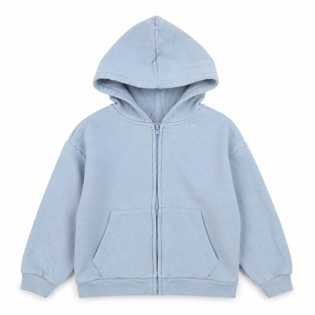 H&M Boys Blue Hooded Full Zip Cotton Blend Jacket 5-6 Years