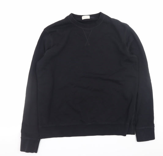 Marks and Spencer Men's Black L Pullover Crew Neck Cotton Sweatshirt