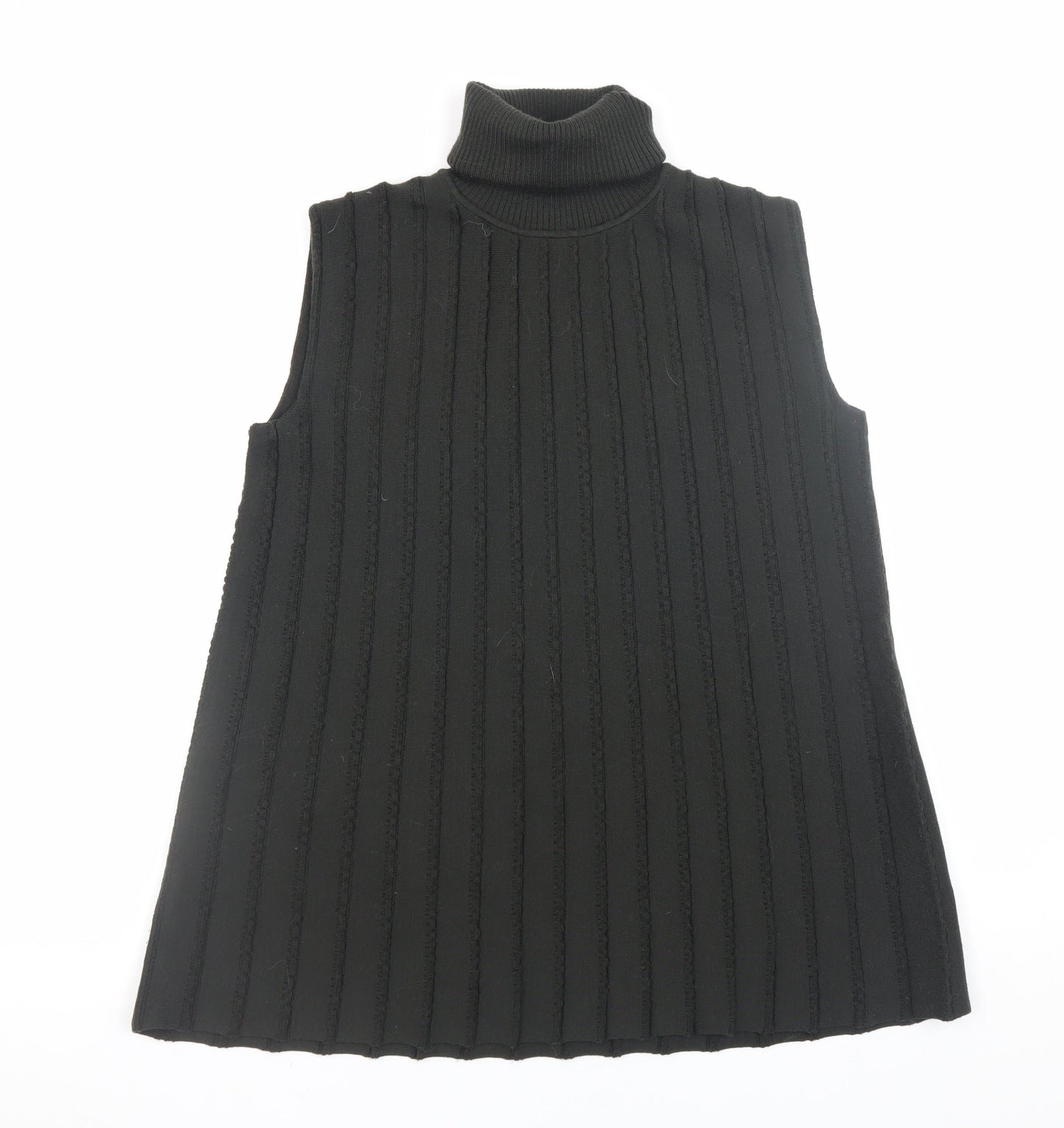 COS Womens Black Wool Roll Neck Sleeveless Vest XS