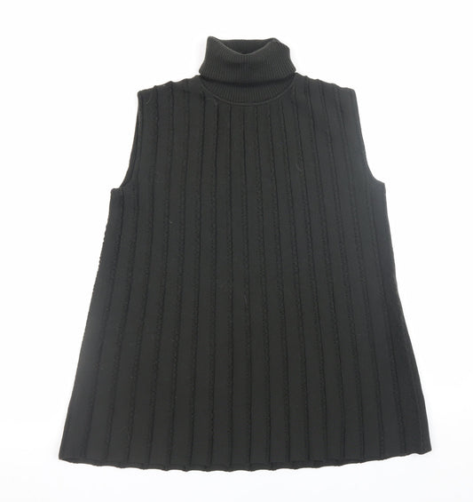COS Womens Black Wool Roll Neck Sleeveless Vest XS