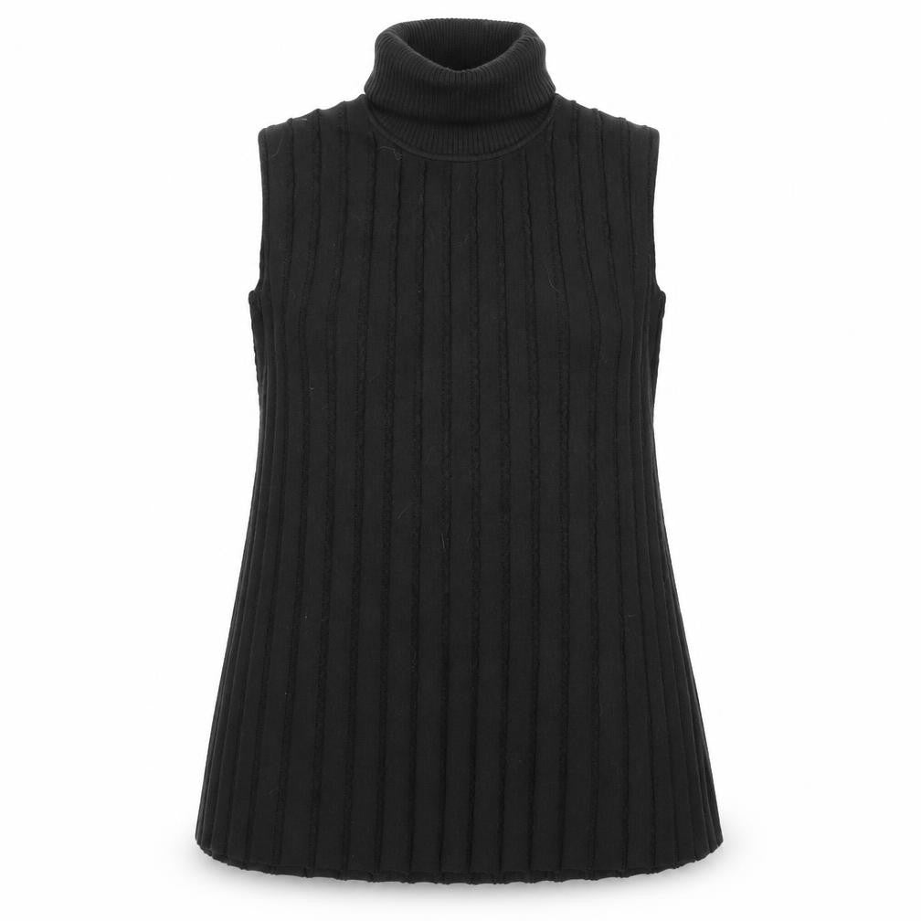 COS Womens Black Wool Roll Neck Sleeveless Vest XS