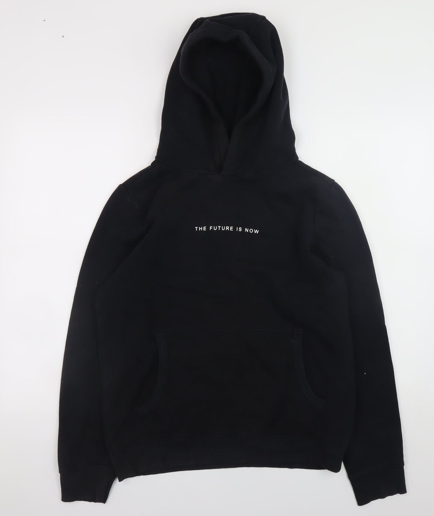 Next Teens Black Hoodie 14yrs 164cm Pullover 'The Future Is Now'