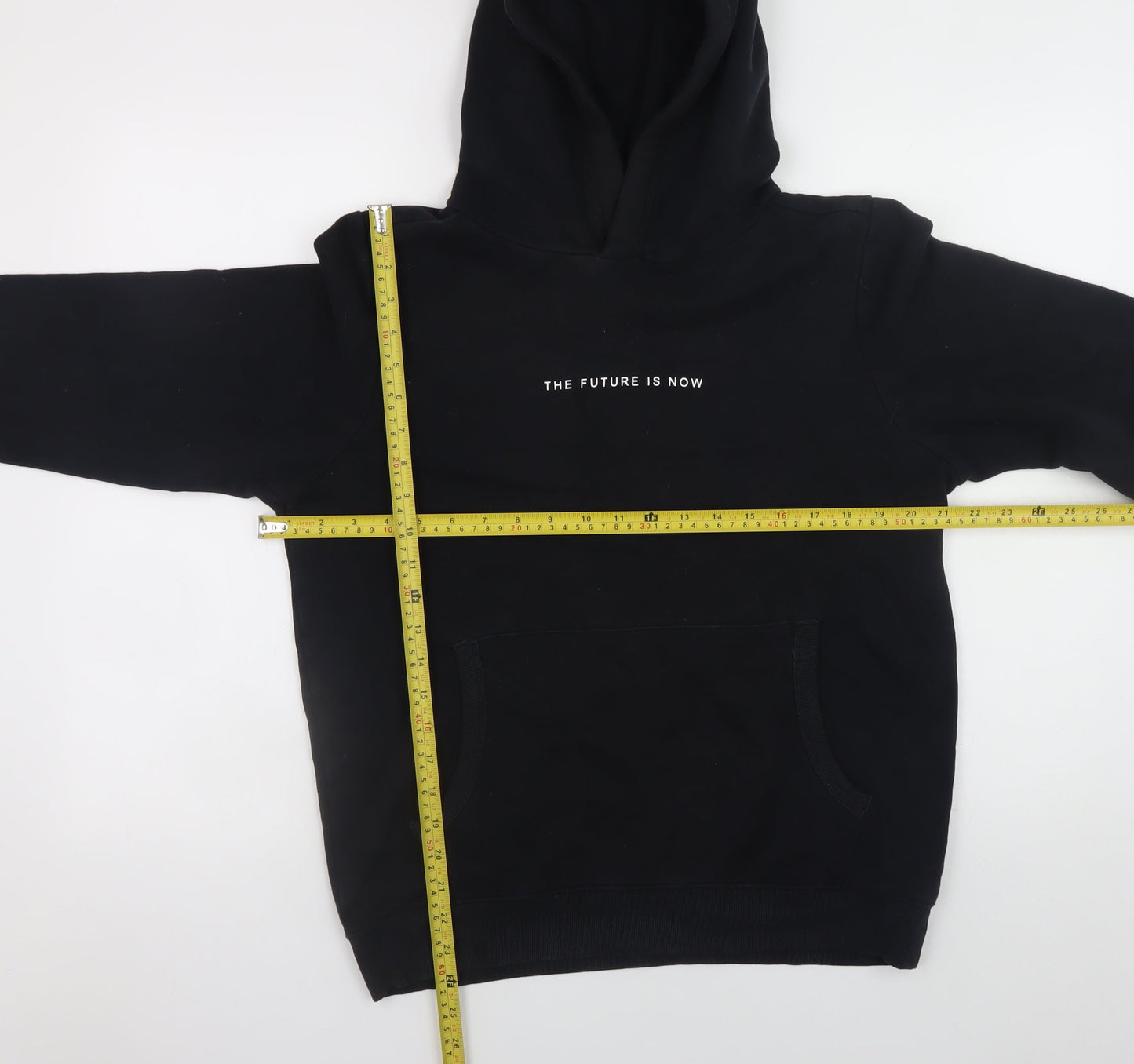 Next Teens Black Hoodie 14yrs 164cm Pullover 'The Future Is Now'