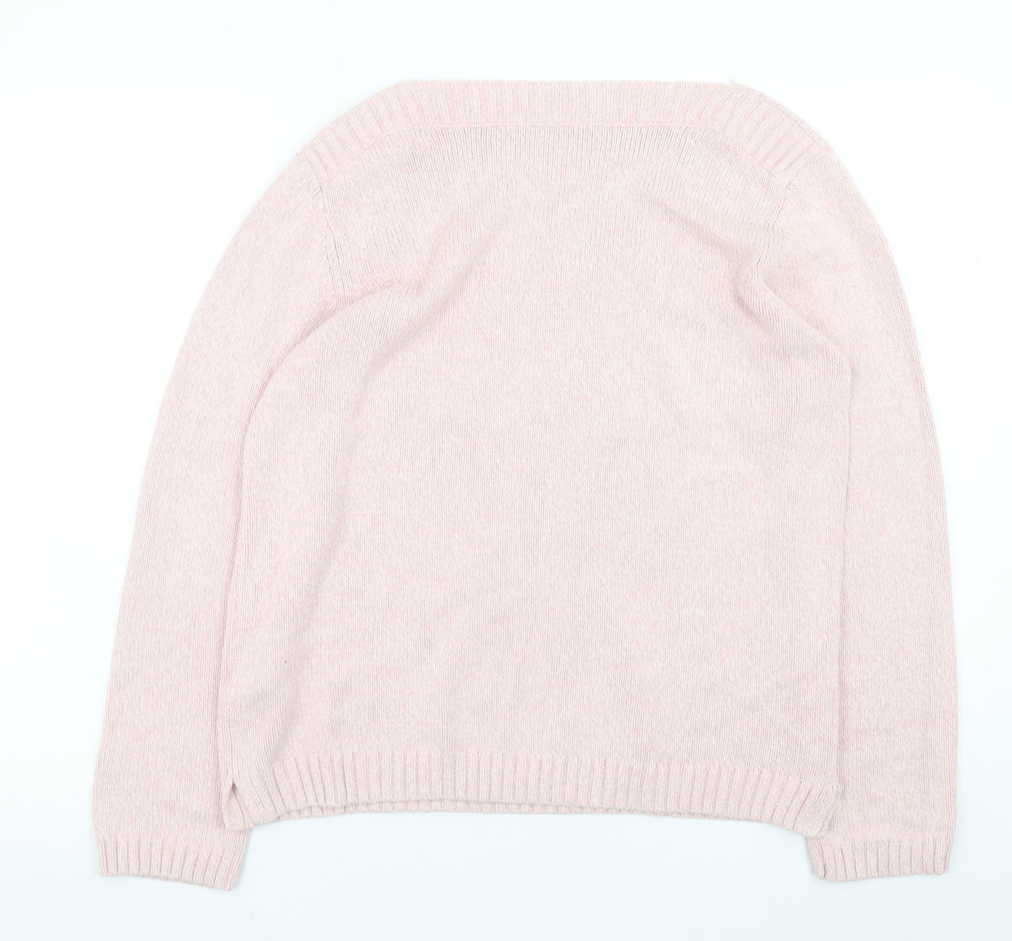 Marks and Spencer Women Pink Silk Blend Crew Neck Jumper Size 16