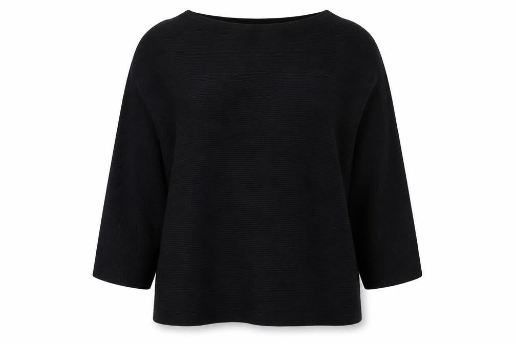 H&M Women’s Black Boat Neck Knit Pullover Jumper Size M