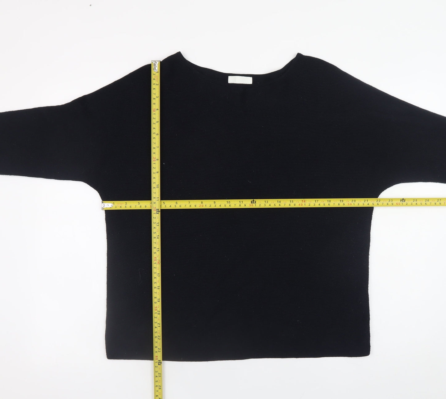 H&M Women’s Black Boat Neck Knit Pullover Jumper Size M