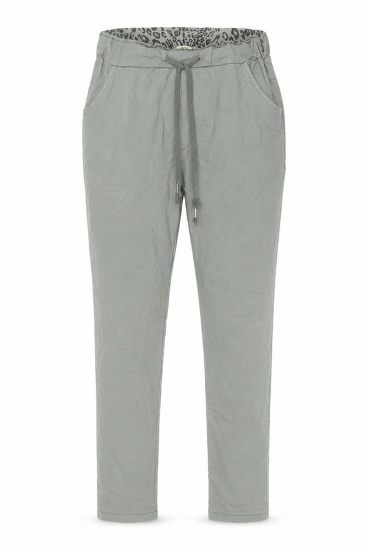 BW Women’s Green Viscose Jogger Trousers Size L Drawstring Waist
