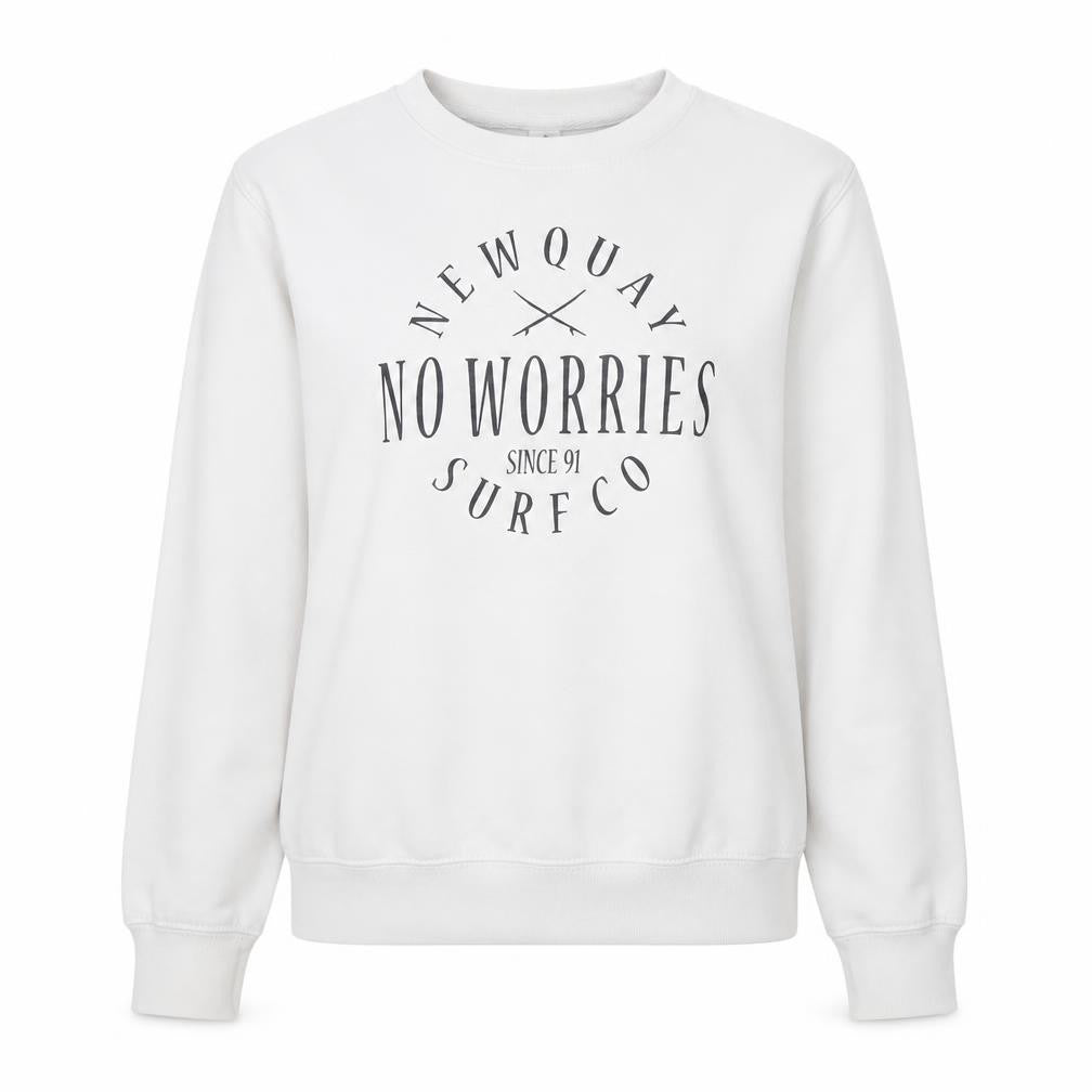 JustHoods AWDIS Womens White XS Pullover Sweatshirt Surf Graphic
