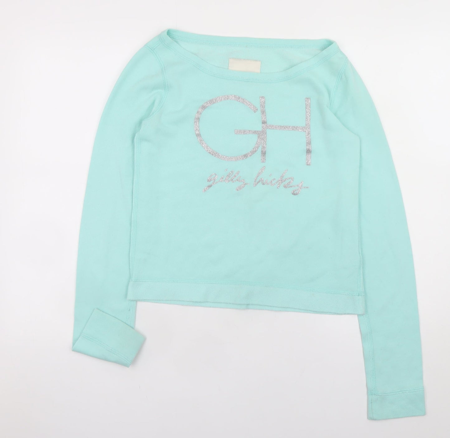 Gilly Hicks Women’s Blue XS Pullover Glitter Logo Sweatshirt