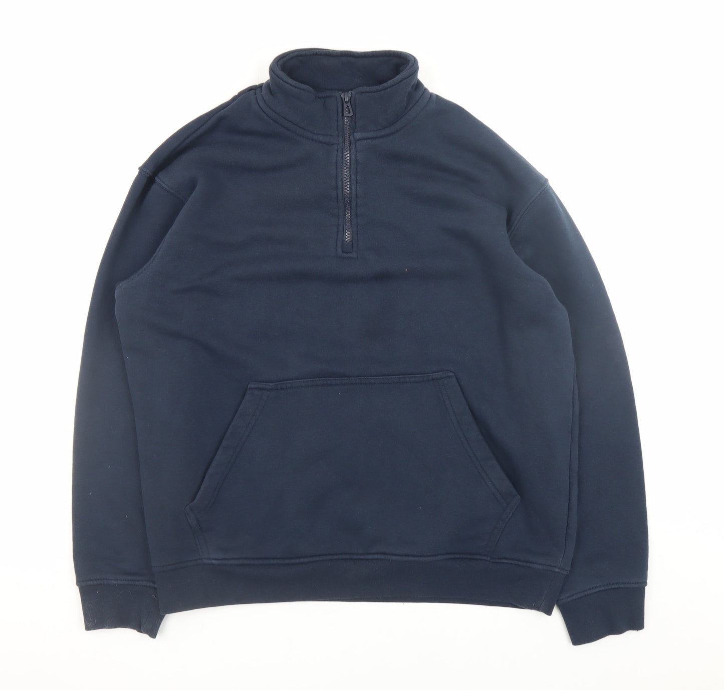 Dunnes Stores Men’s Blue 1/2 Zip Pullover Sweatshirt M Relaxed Fit