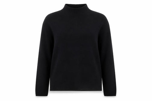 ESMARA Women's Black Mock Neck Long Sleeve Knit Jumper Size 14