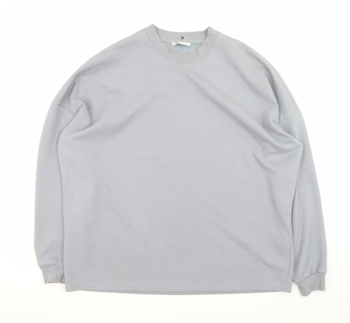 Zara Women Grey Crew Neck Pullover Sweatshirt Size M