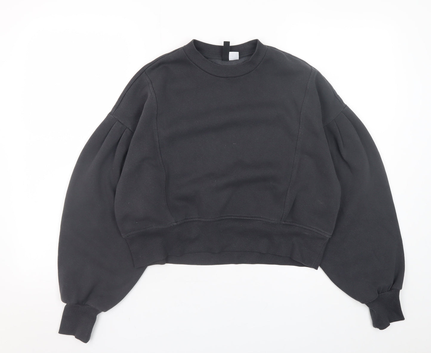 H&M Divided Women's Black Pullover Sweatshirt Size S Cotton Blend