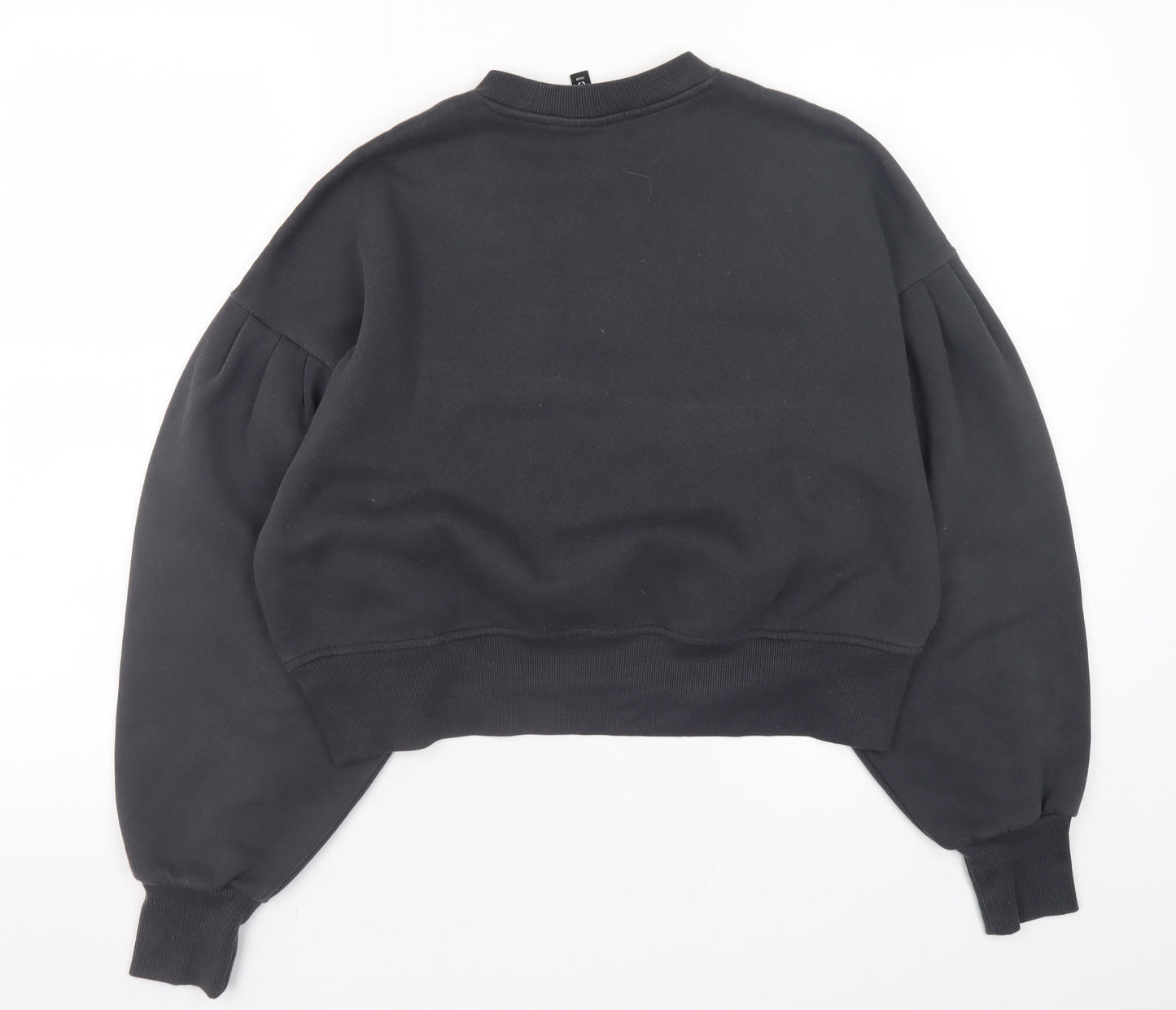 H&M Divided Women's Black Pullover Sweatshirt Size S Cotton Blend