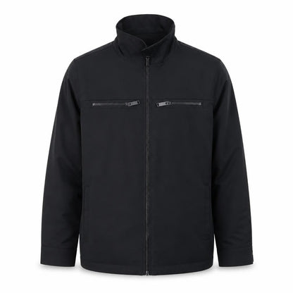 Front view of River Island boys’ black windbreaker jacket 9-10 years lined full zip casual