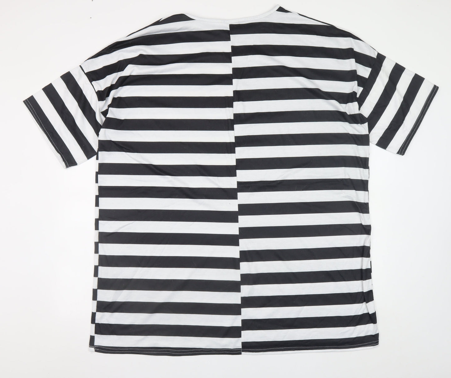 Collective Women’s Black White Striped Plus Size 22 T-Shirt Dress