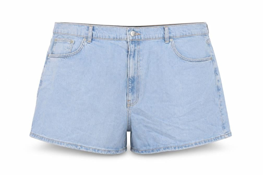 ASOS DESIGN Women Blue Size 22 Curve High Rise Mom Denim Shorts
