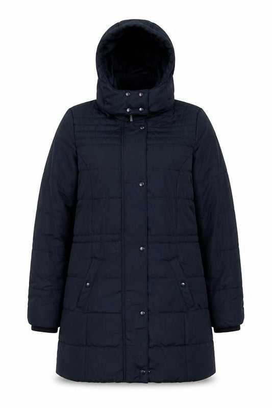 Esmarca Women’s Blue Hooded Puffer Coat Size 14 Long Winter Jacket
