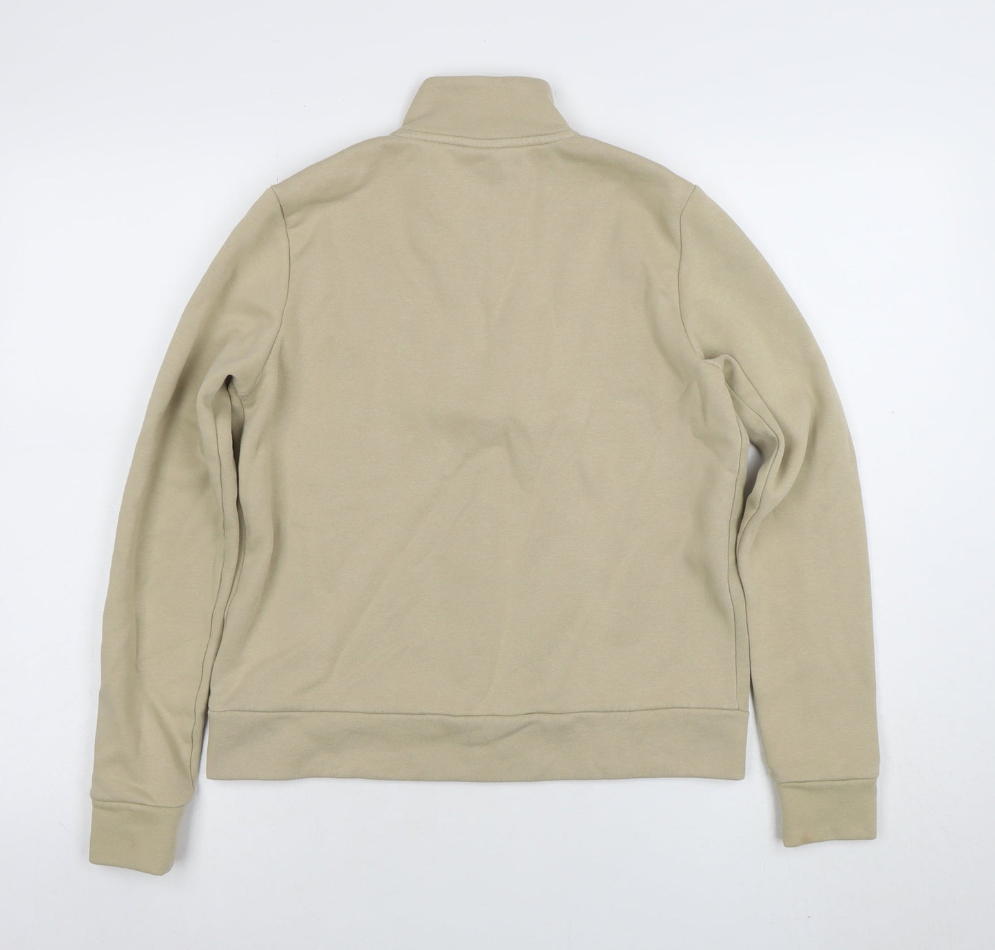PUMA Womens Beige 1/4 Zip Sweatshirt Size S Cotton Blend