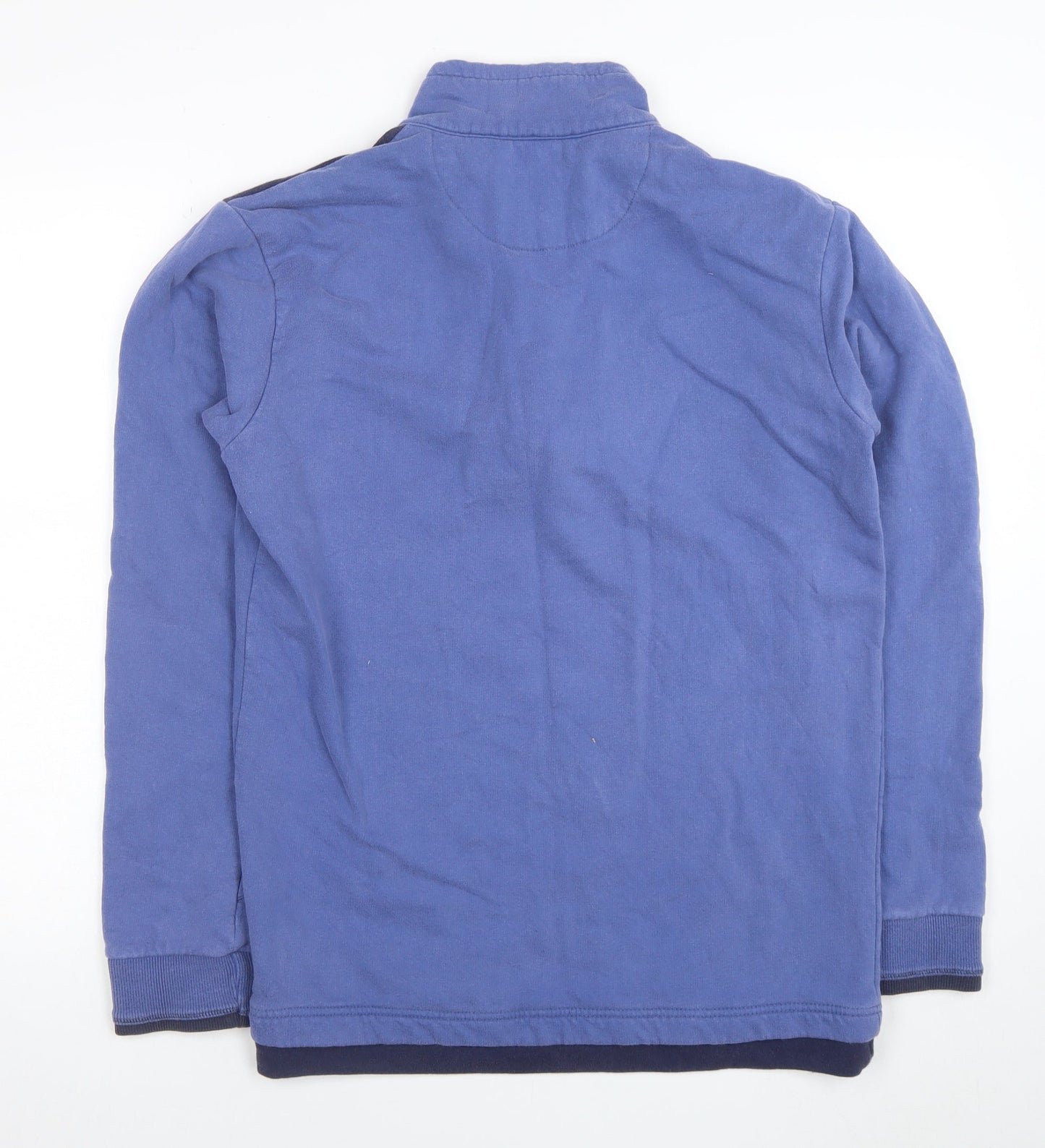 One Earth Men’s Blue 1/4 Zip Organic Cotton Pullover Sweatshirt Size S