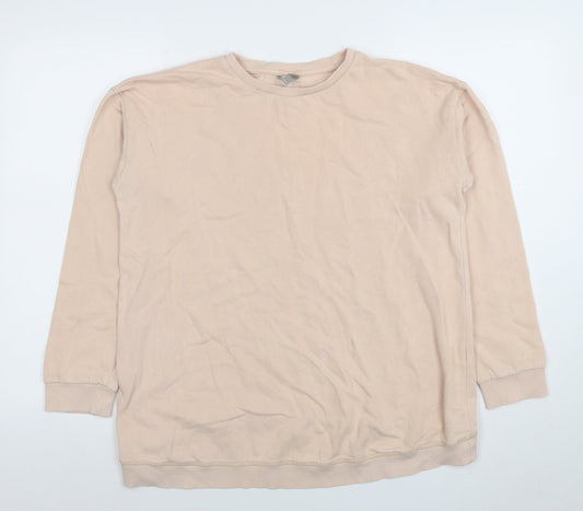 ASOS Women Beige Cotton Pullover Sweatshirt UK 8 Regular Fit