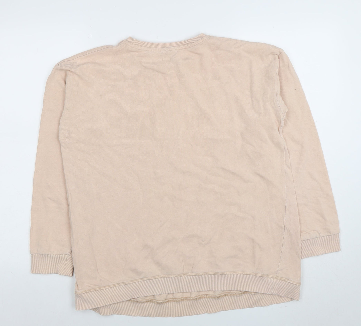 ASOS Women Beige Cotton Pullover Sweatshirt UK 8 Regular Fit