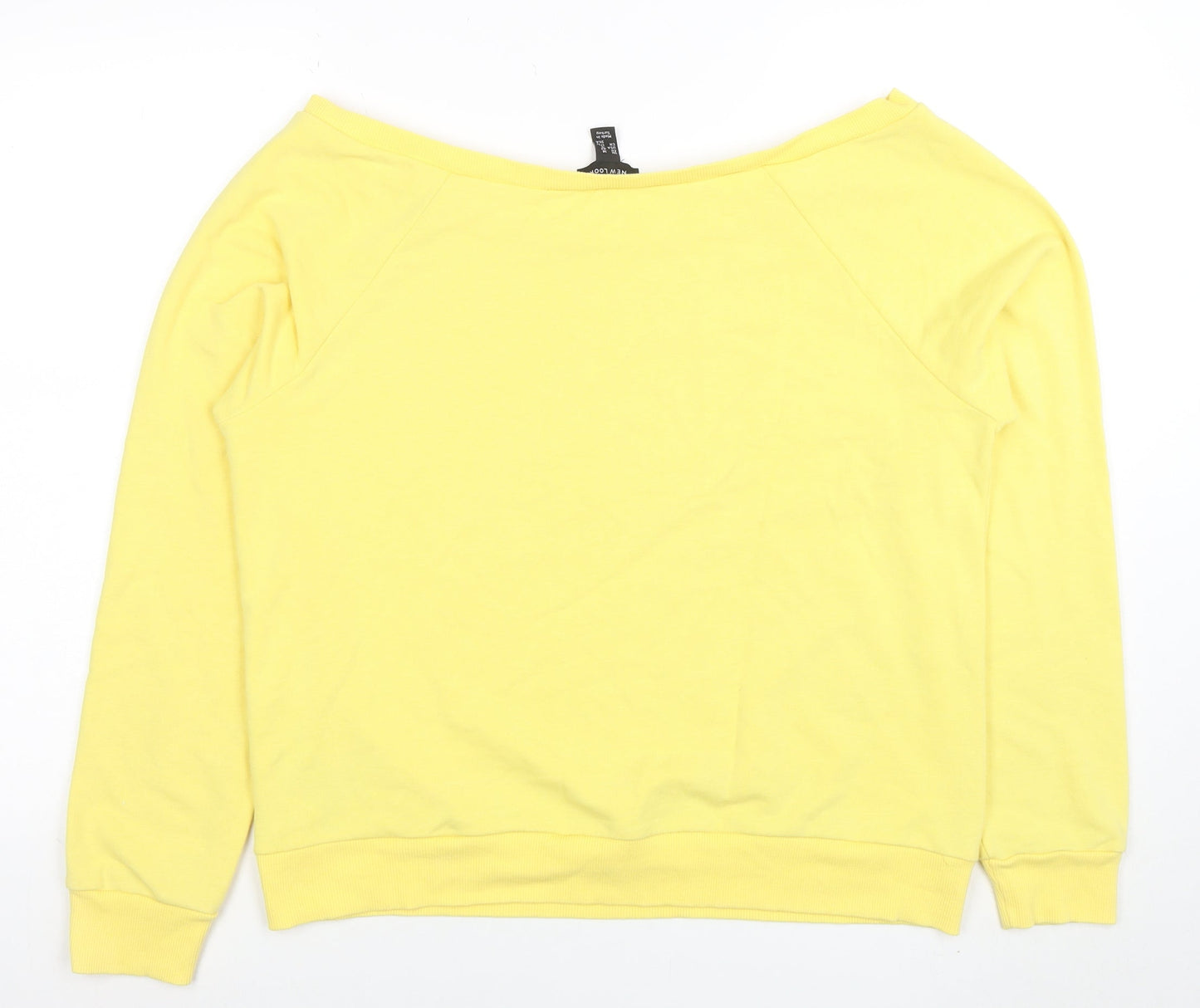New Look Women Yellow Size 14 Pullover Boat Neck Sweatshirt
